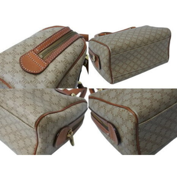 Celine Brown Macadam Leather Bag Boston Beige - Picture 7 of 9